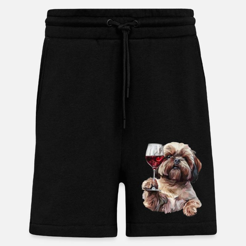 Shih Tzu - Short bio décontracté fabriqué en UE - SOLID BLACK
