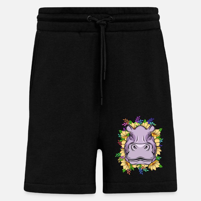 Hippopotame - Short bio décontracté fabriqué en UE - SOLID BLACK