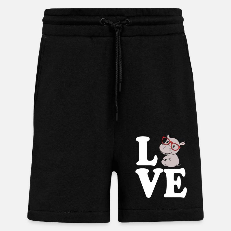 Hippopotame - Short bio décontracté fabriqué en UE - SOLID BLACK