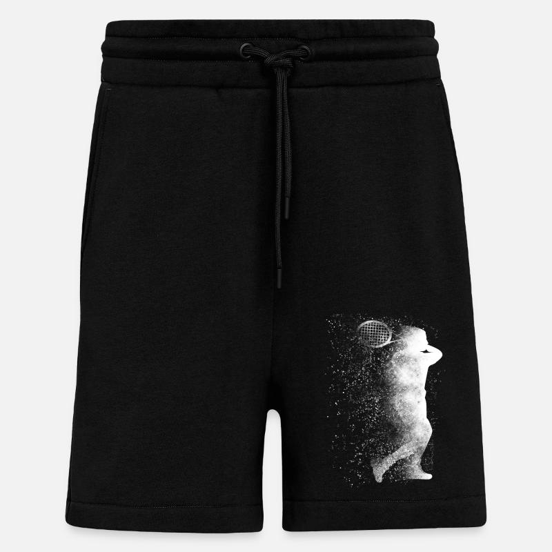 Funny Tennis Player Racket - Shorts - made by SPREAD - SOLID BLACK