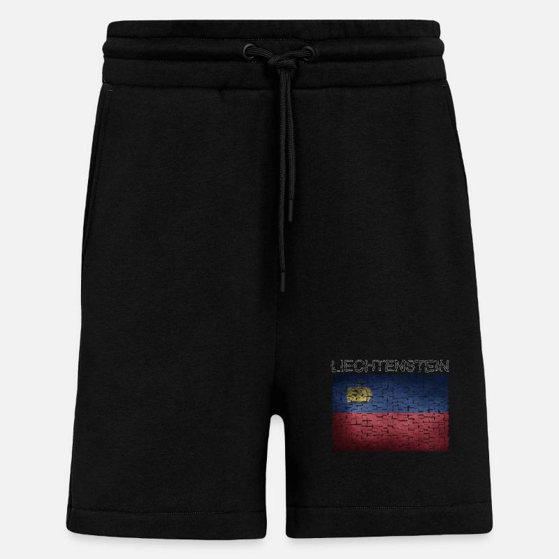 Liechtenstein Drapeau Vaduz Vacances Voyage - Short bio décontracté fabriqué en UE - SOLID BLACK