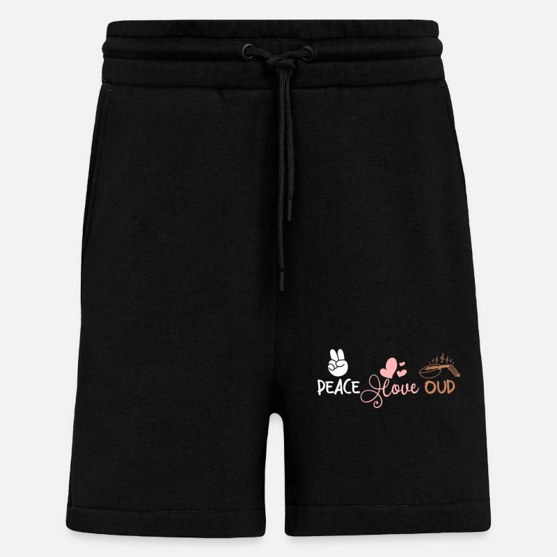 Paix amour Oud - Short bio décontracté fabriqué en UE - SOLID BLACK