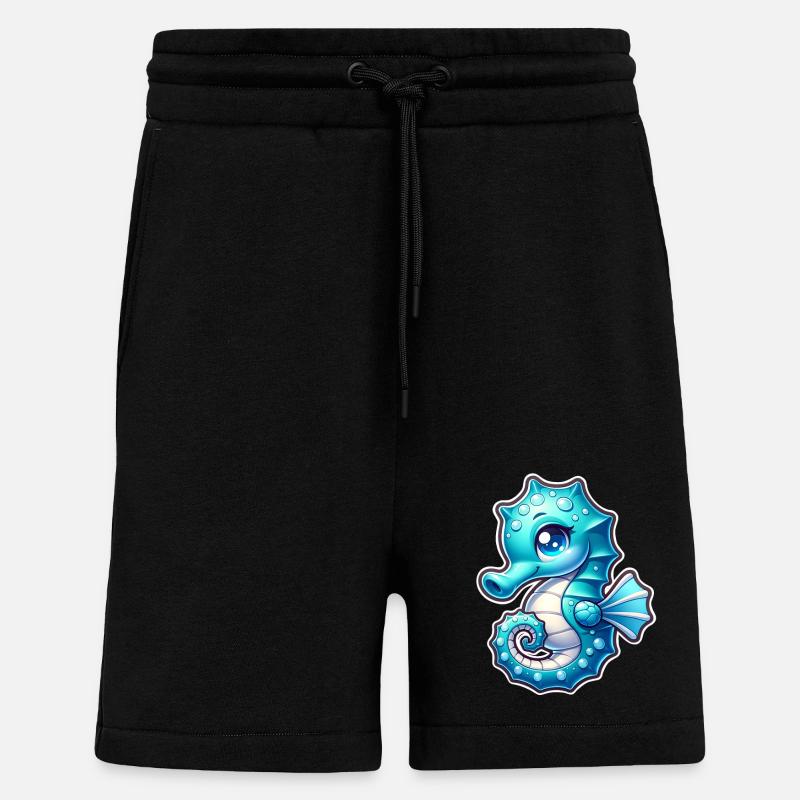 Hippocampe Hippocampe - Short bio décontracté fabriqué en UE - SOLID BLACK