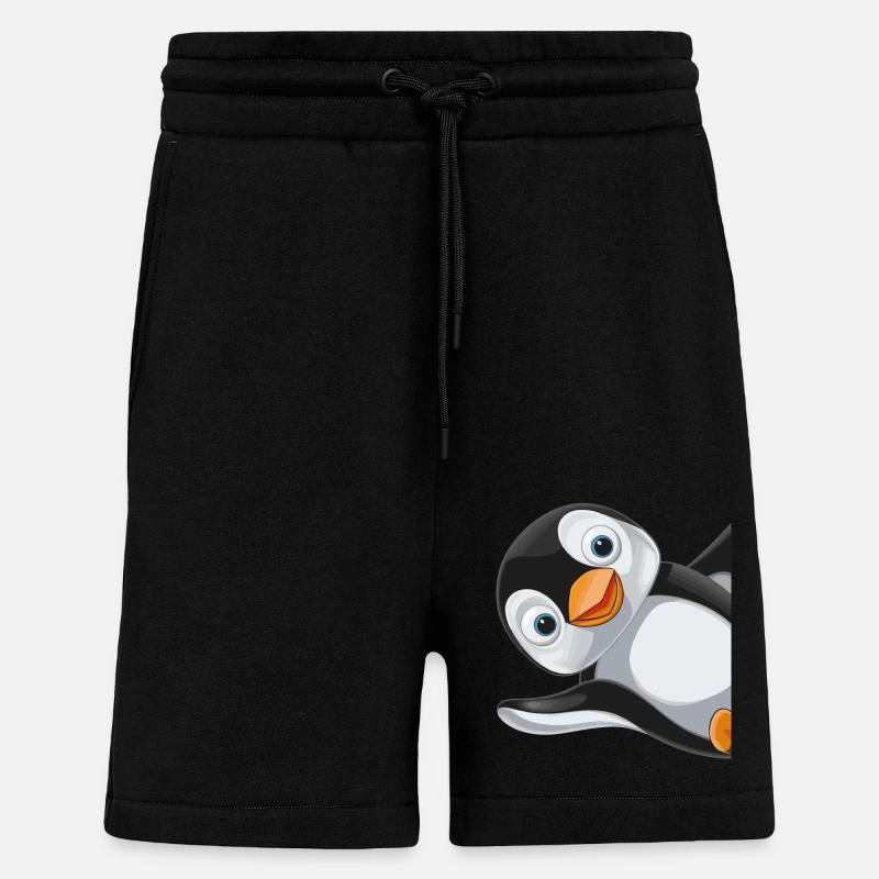 Pinguin Pinguine Tier - Shorts - made by SPREAD - SOLID BLACK