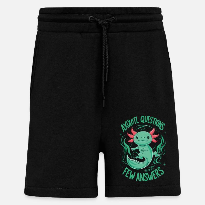 Poisson axolotl - Short bio décontracté fabriqué en UE - SOLID BLACK