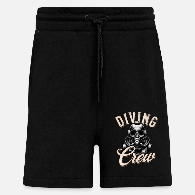 Équipe d’équipage de plongée - Short bio décontracté fabriqué en UE - SOLID BLACK