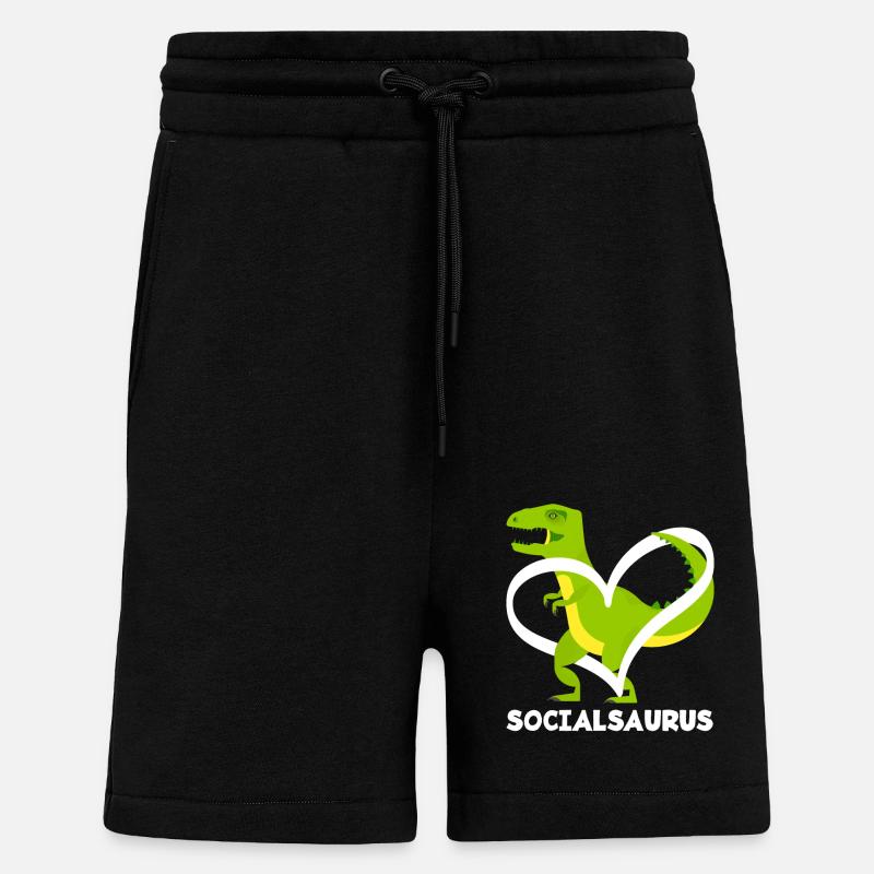 Socialsaurus Dinosaur Heart - Shorts - made by SPREAD - SOLID BLACK
