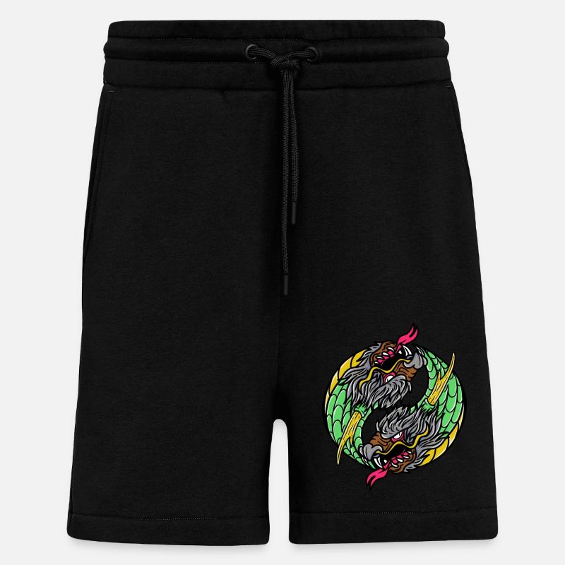 Fantasy RPG Dragons Magic Dungeon - Shorts - made by SPREAD - SOLID BLACK