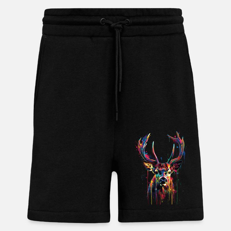 roe deer - Shorts - made by SPREAD - SOLID BLACK