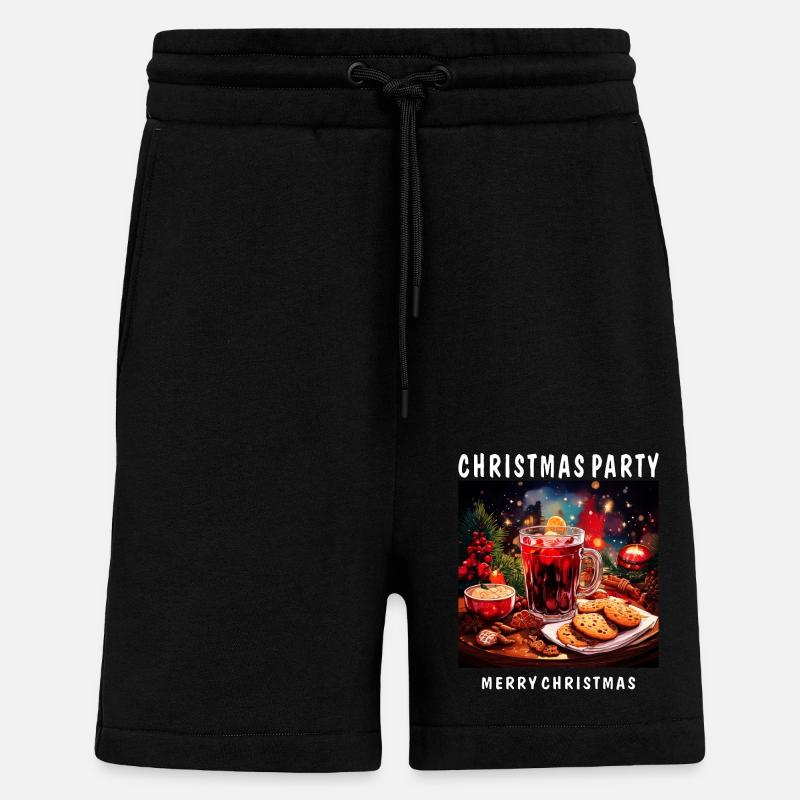 FÊTE DE NOËL JOYEUX NOËL - Short bio décontracté fabriqué en UE - SOLID BLACK