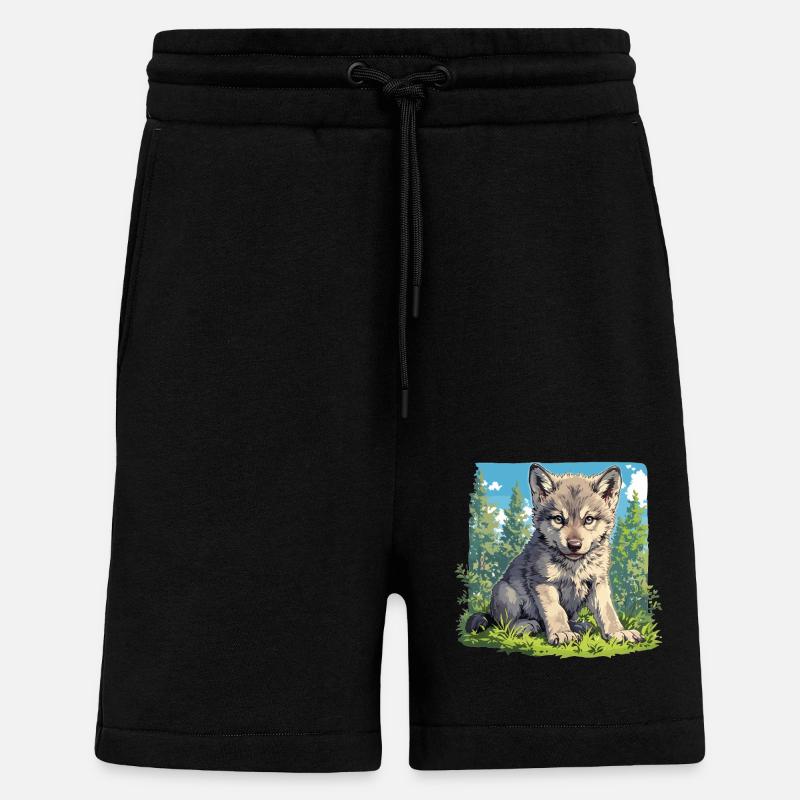 Wölfe Wolf - Shorts - made by SPREAD - SOLID BLACK