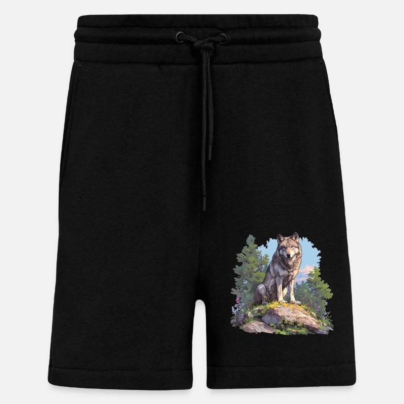 Loups Loup - Short bio décontracté fabriqué en UE - SOLID BLACK