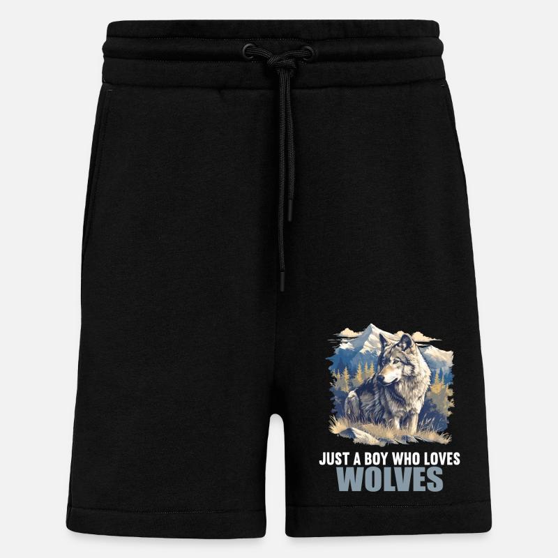 Wolves Wolf - Shorts - made by SPREAD - SOLID BLACK