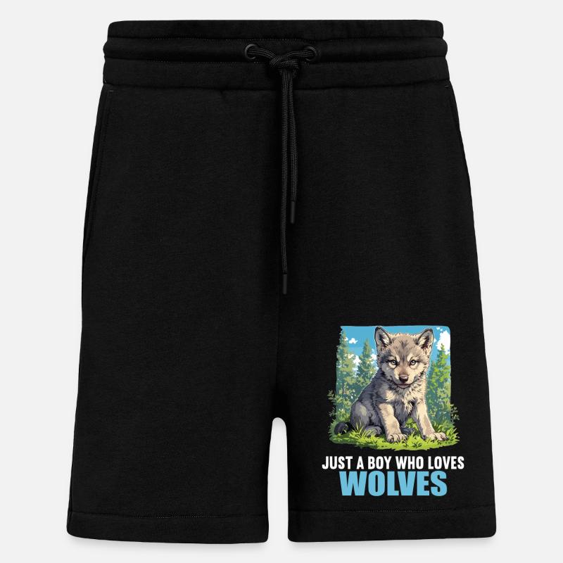 Wölfe Wolf - Shorts - made by SPREAD - SOLID BLACK