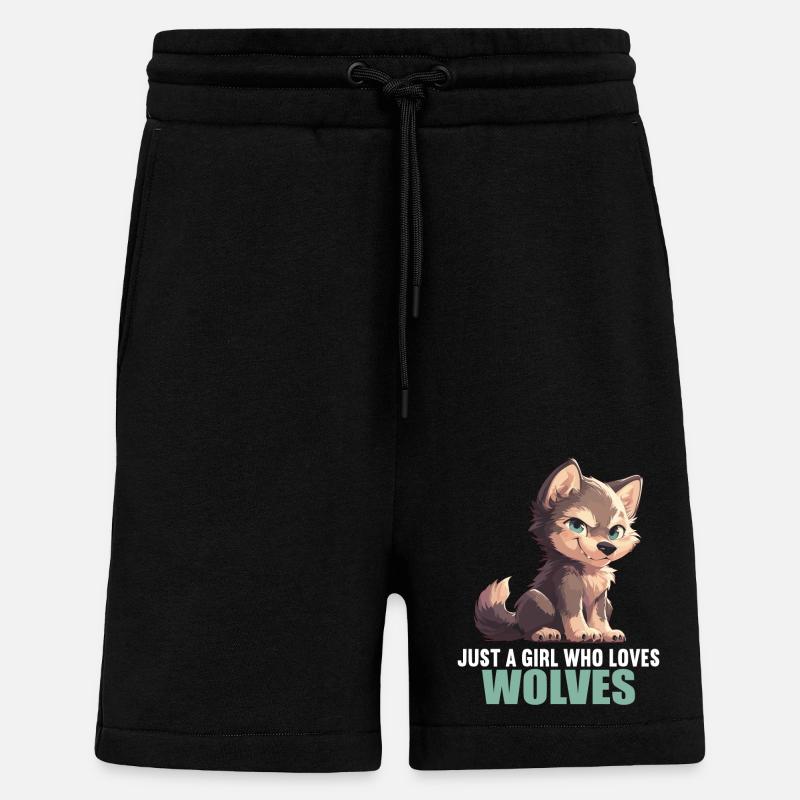 Loups Loup - Short bio décontracté fabriqué en UE - SOLID BLACK