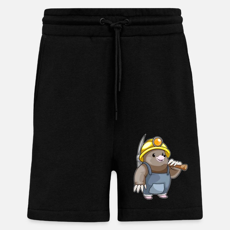 Mole Miner Pickaxe Mining - Shorts - made by SPREAD - SOLID BLACK