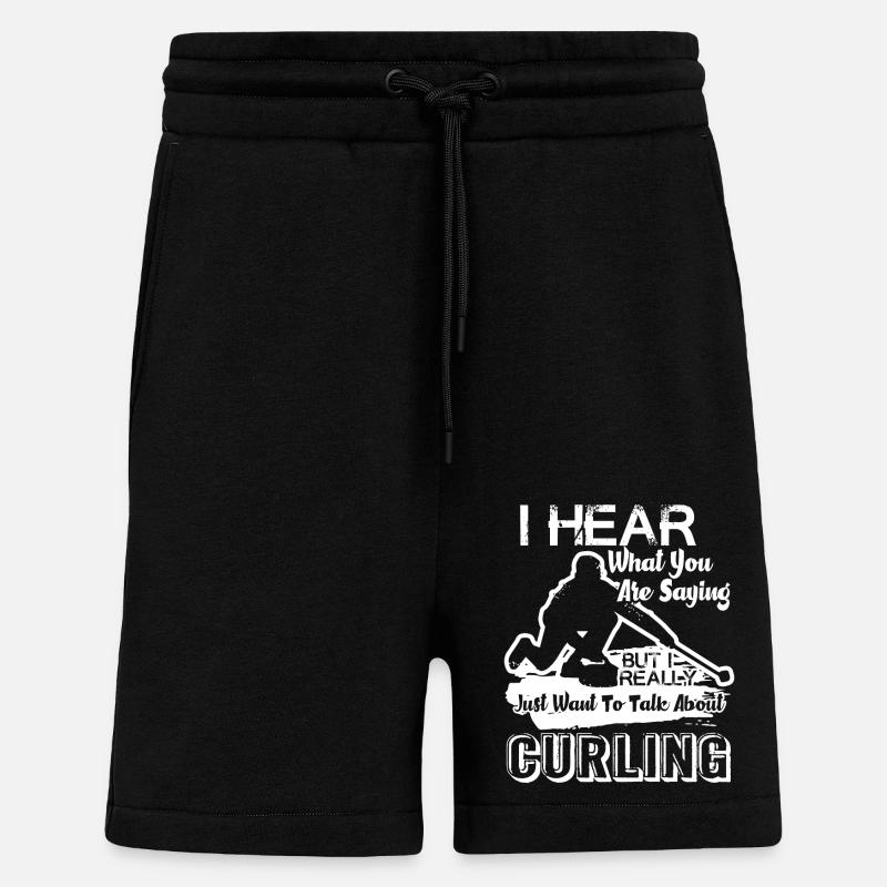 Curling Talk About Curling - Shorts - made by SPREAD - SOLID BLACK