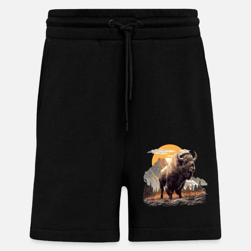 Bisons Bison - Short bio décontracté fabriqué en UE - SOLID BLACK