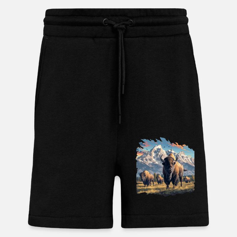 Bisons Bison - Short bio décontracté fabriqué en UE - SOLID BLACK