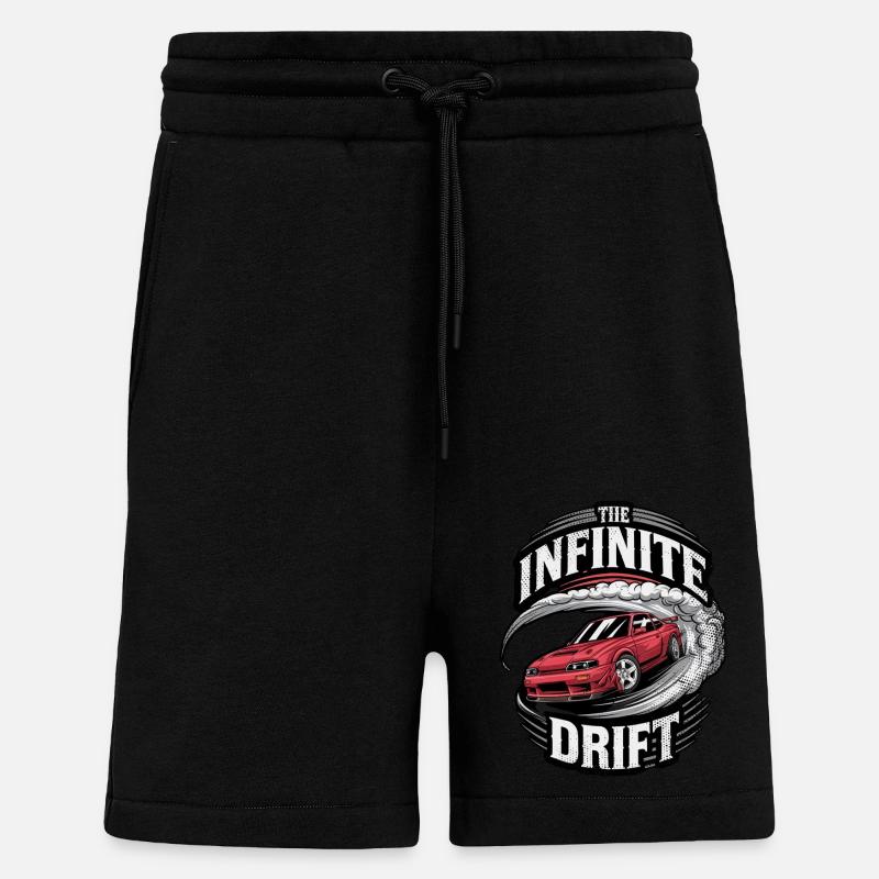 infinite drift - course voiture - Short bio décontracté fabriqué en UE - SOLID BLACK