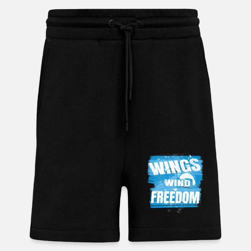 Wings Wind Freedom – Paragliding Design - Shorts - made by SPREAD - SOLID BLACK