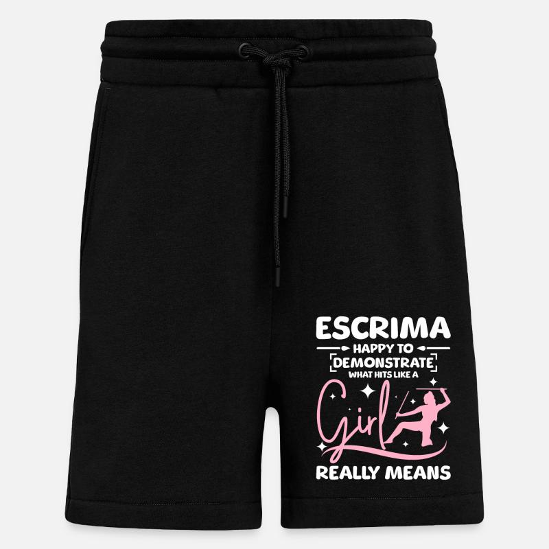 Frappe comme une fille Escrima - Short bio décontracté fabriqué en UE - SOLID BLACK
