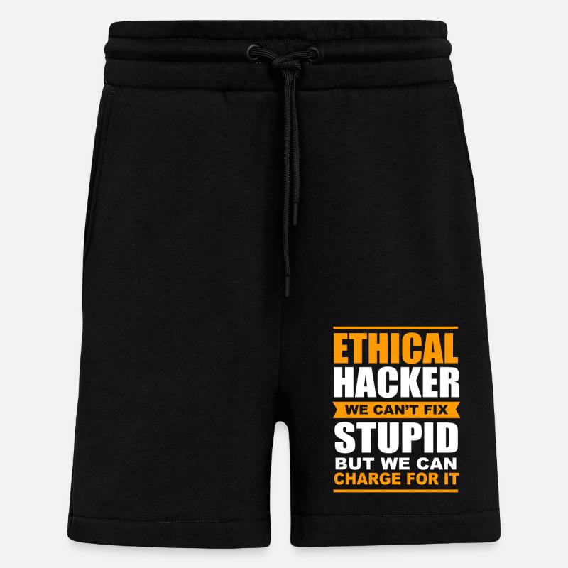 Cyber programmeur cybersécurité Hacker - Short bio décontracté fabriqué en UE - SOLID BLACK