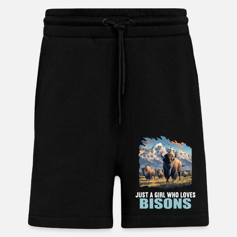 Bisons Bison - Short bio décontracté fabriqué en UE - SOLID BLACK