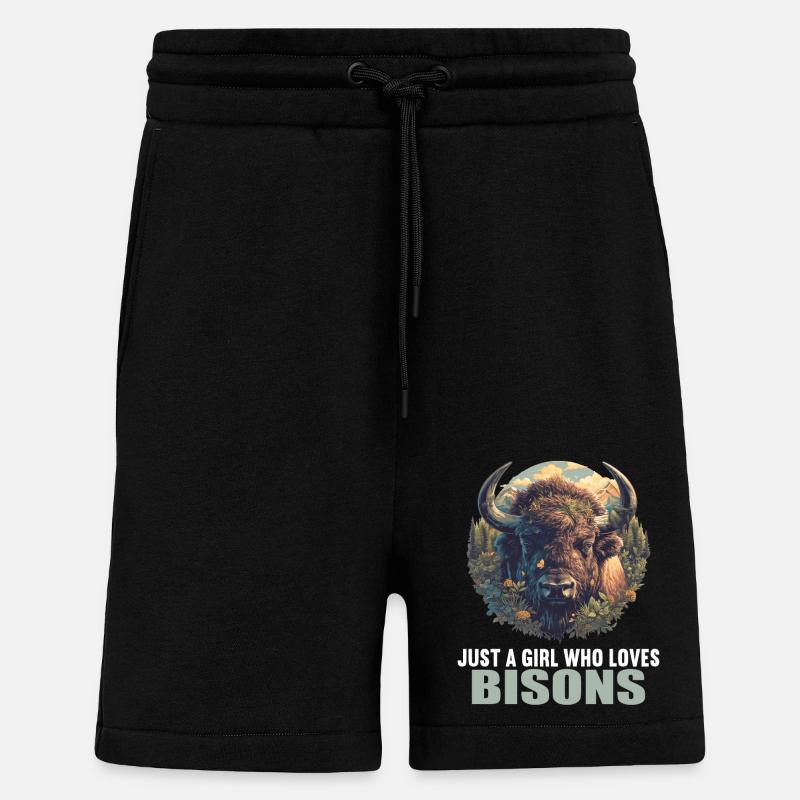 Bisons Bison - Short bio décontracté fabriqué en UE - SOLID BLACK