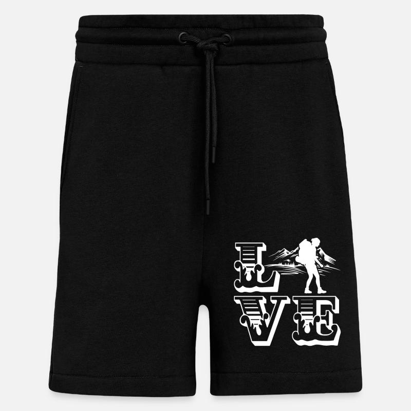 Backpacking Love Backpacking - Shorts - made by SPREAD - SOLID BLACK