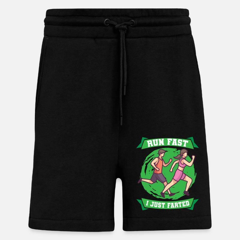 Marathon Run Fast I Just Farted Jogging - Shorts - made by SPREAD - SOLID BLACK