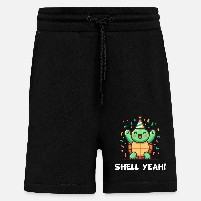 Shell Yeah! Celebration Turtle - Shorts - made by SPREAD - SOLID BLACK