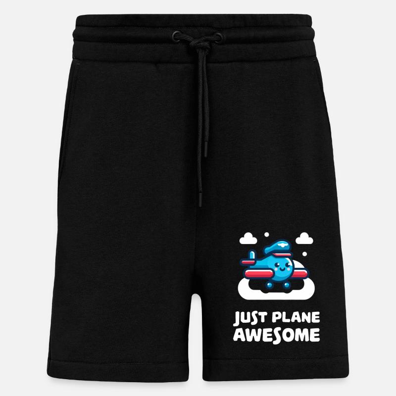 Juste avion génial mignon avion - Short bio décontracté fabriqué en UE - SOLID BLACK