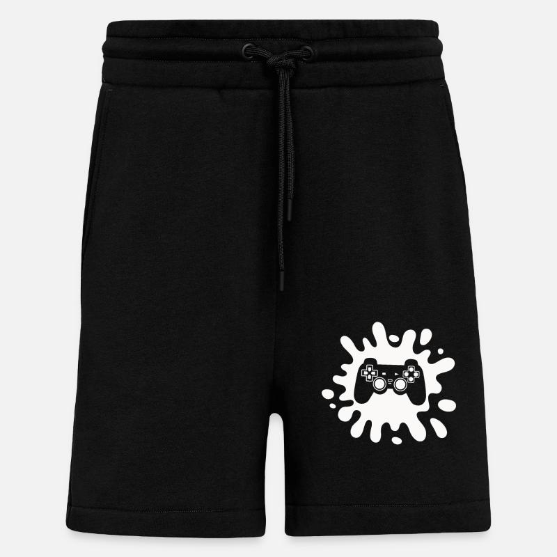 Zocker Splatter-Controller – Retro Gaming Kunst - Shorts - made by SPREAD - SOLID BLACK