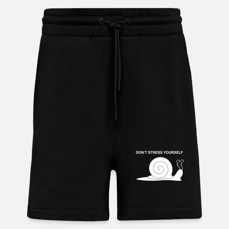 Don't stress yourself Snail - Shorts - made by SPREAD - SOLID BLACK