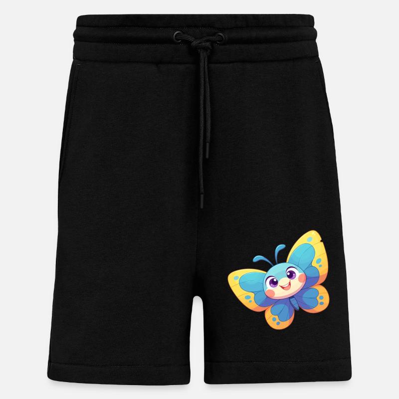 papillon papillons papillon papillon - Short bio décontracté fabriqué en UE - SOLID BLACK