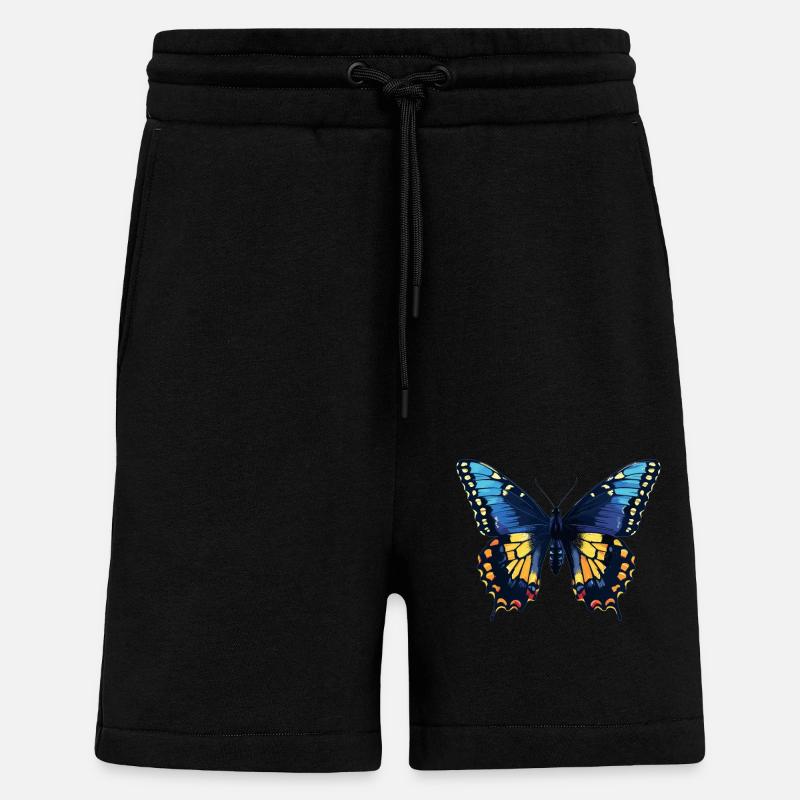 papillon papillons papillon papillon - Short bio décontracté fabriqué en UE - SOLID BLACK