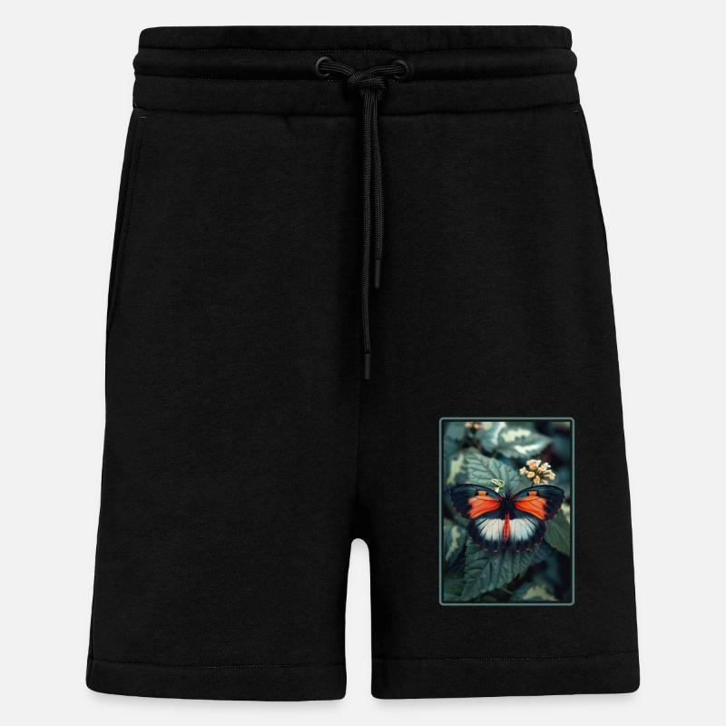 papillon papillons papillon papillon - Short bio décontracté fabriqué en UE - SOLID BLACK