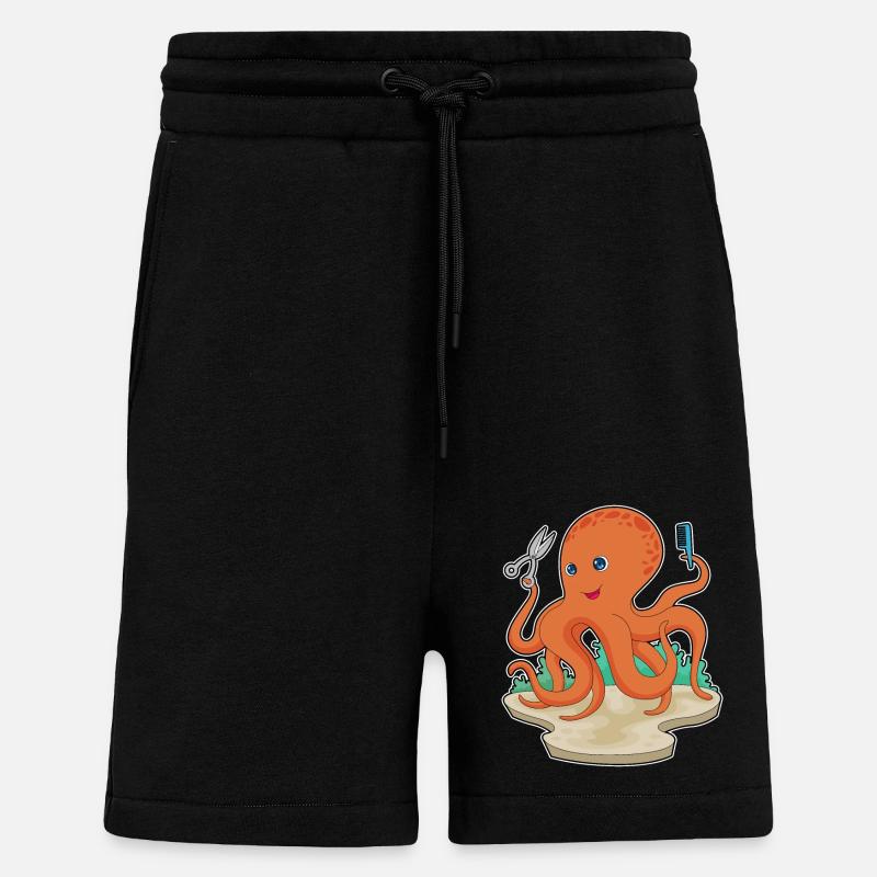 Octopus Coiffeur Ciseaux - Short bio décontracté fabriqué en UE - SOLID BLACK