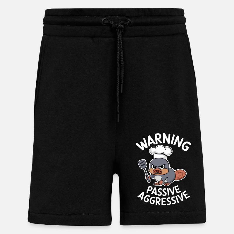 Beware Passive Aggressive Cook - Shorts - made by SPREAD - SOLID BLACK
