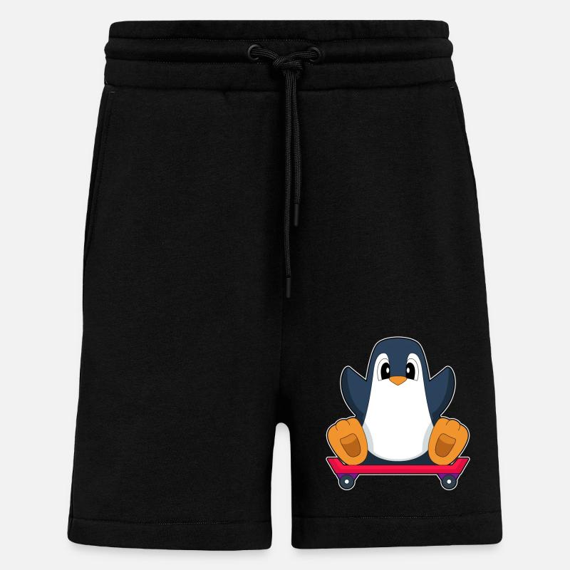 Pingouin Skater Skateboard - Short bio décontracté fabriqué en UE - SOLID BLACK