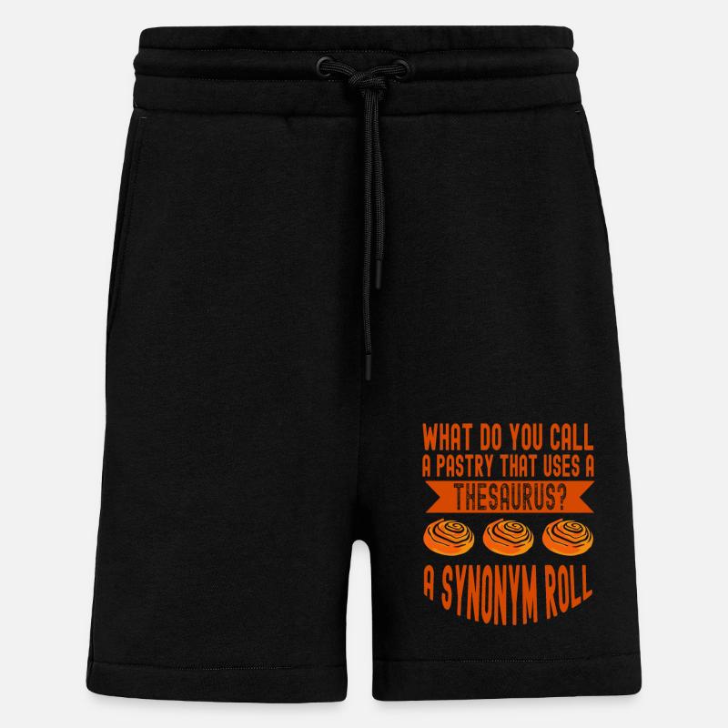 Baker Thesaurus Synonyme Roll Baking - Short bio décontracté fabriqué en UE - SOLID BLACK