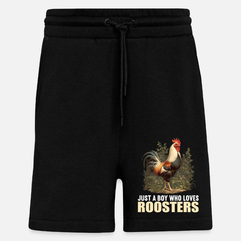 Rooster Hähne Hahn - Shorts - made by SPREAD - SOLID BLACK