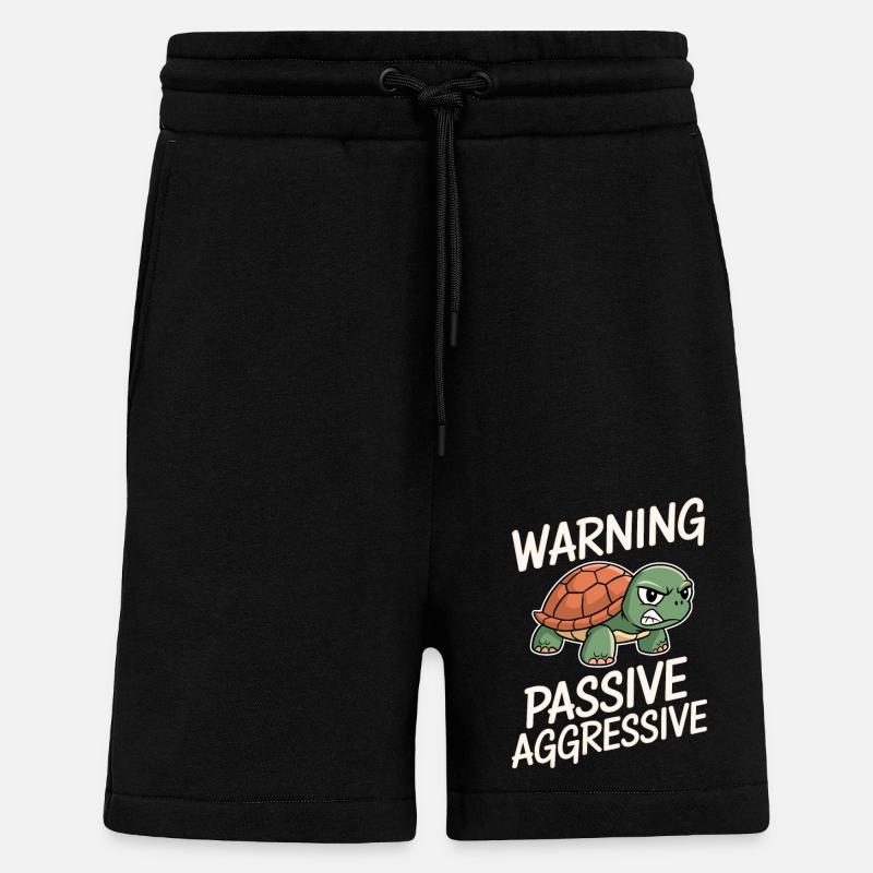 Warnung Passive Aggressive Schildkröte - Shorts - made by SPREAD - SOLID BLACK