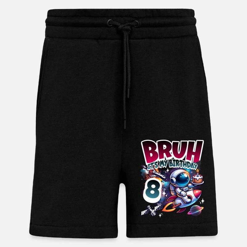 Astronaute 8e anniversaire Espace - Short bio décontracté fabriqué en UE - SOLID BLACK