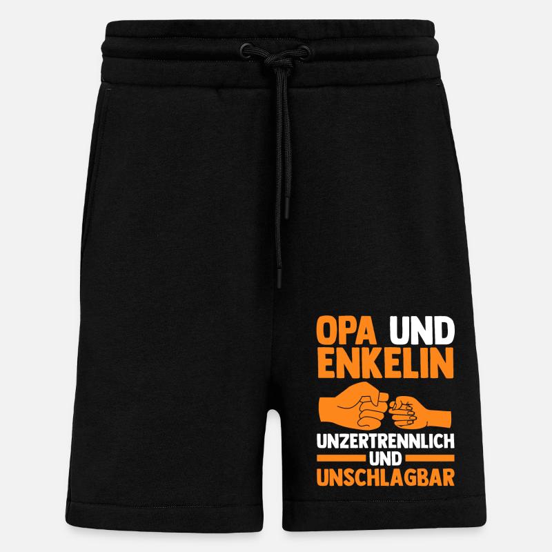 Papi et petit-fils - Short bio décontracté fabriqué en UE - SOLID BLACK