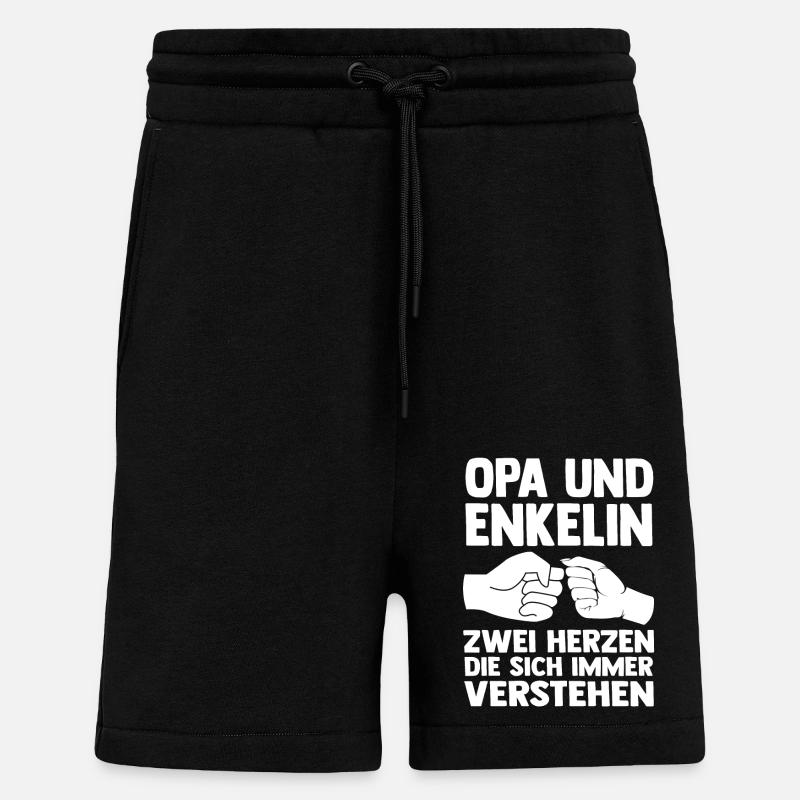 Papi et petit-fils - Short bio décontracté fabriqué en UE - SOLID BLACK
