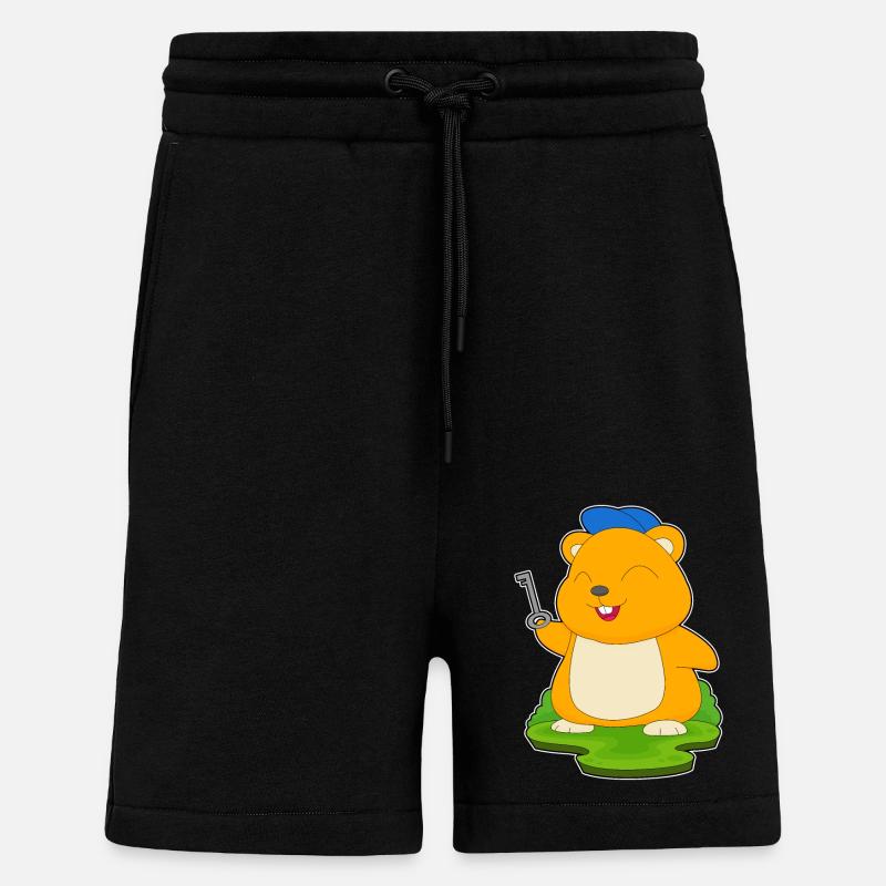 Clé du hamster - Short bio décontracté fabriqué en UE - SOLID BLACK