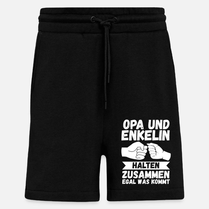 Papi et petit-fils - Short bio décontracté fabriqué en UE - SOLID BLACK