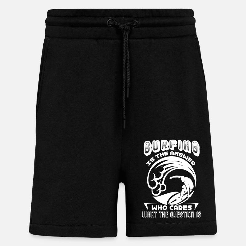 Surfing Is The Answer - Shorts - made by SPREAD - SOLID BLACK